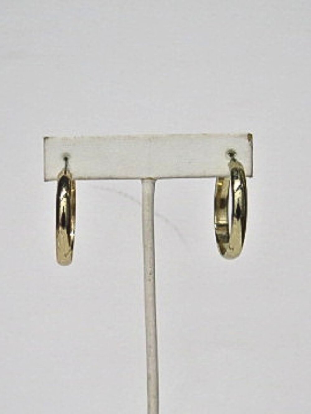 Vintage Gold Tone Textured Geometric Hoop Earrings